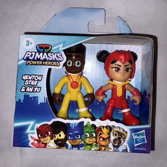 PJ MASKS Power Heroes 2023 Super Hero Figure 2 Pack Newton & An Yu 2023 NEW RARE - Picture 1 of 6